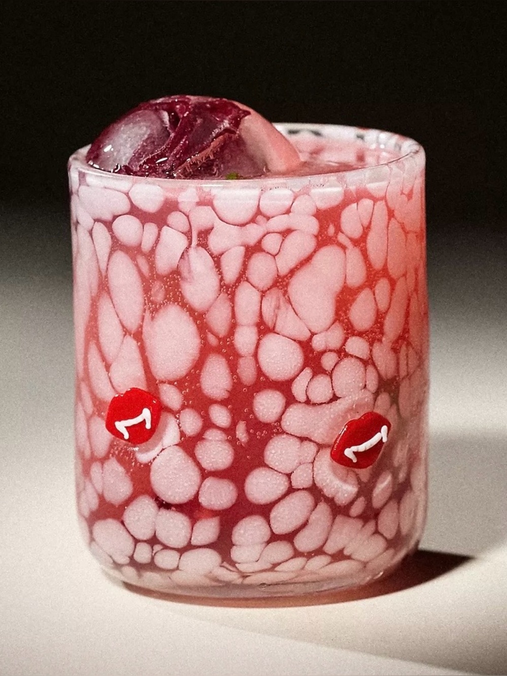 Anthropologie Halloween Mystic Icon Juice Glass Fangs 17 Oz NWT